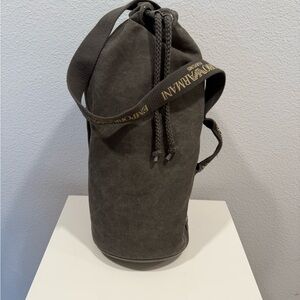 Emporio Armani Black Canvas Duffel Bag